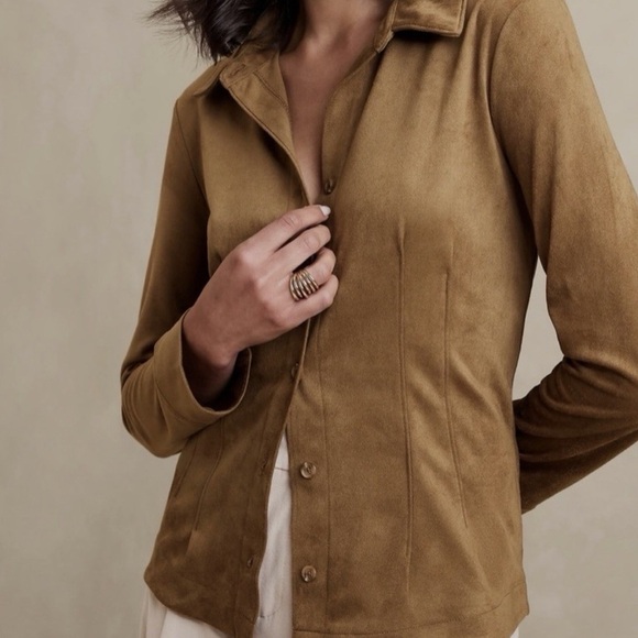 Banana Republic Vegan Suede Button-Up - Picture 2 of 10